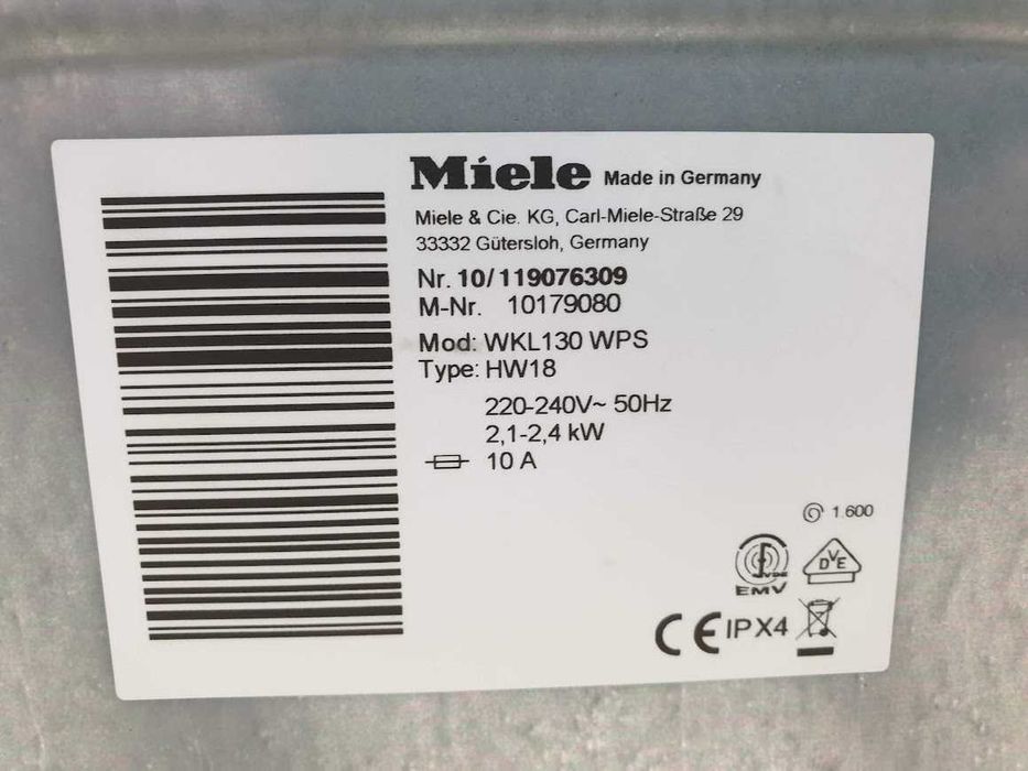 Miele W1 TwinDos Пералня Миеле 12м Гаранция