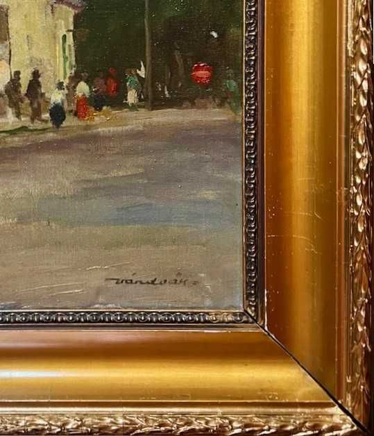 ”ULITA TRANSILVANA”- AUTENTIC! Superb Tablou valoros, f VECHI, semnat Várdeák Ferenc (1897 - ) ulei pe panza, cu o rama din lemn masiv.,