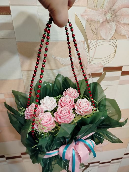 Букет из мыльных роз