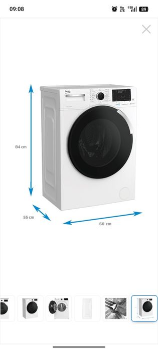 Masina de spalat rufe Beko WUE8746XWST, 8 kg, 1400 RPM, HomeWhiz, Bluetooth Remote Control, SteamCure, Motor ProSmart Inverter, Alb