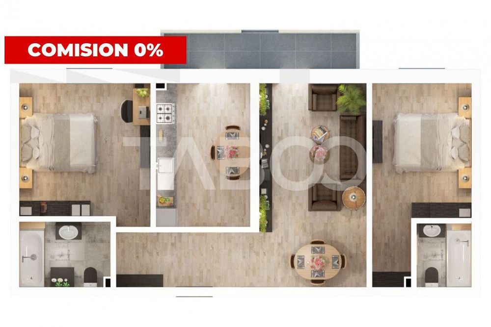 Apartament 3 camere balcon si loc parcare 2 bai Doamna Stanca Sibiu — fotografia 3