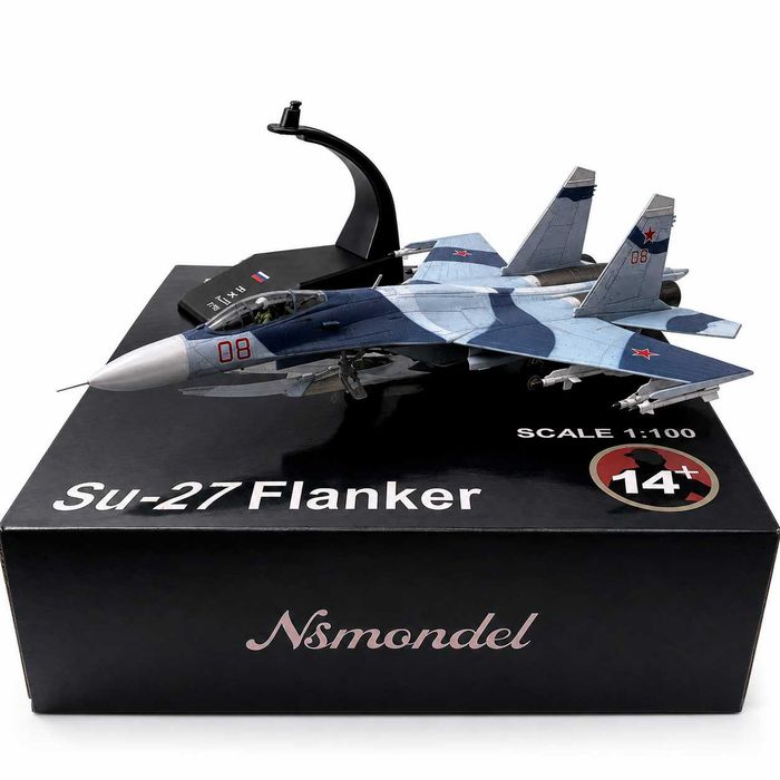 Macheta avion metalica Su-27 UB Super Flanker C 21 cm