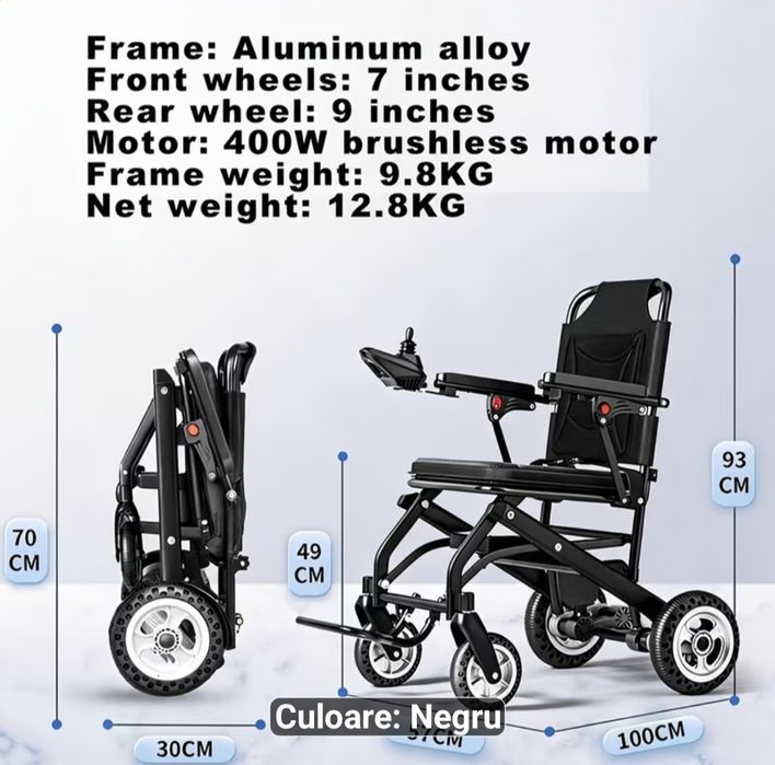 Scaun cu rotile electric pliabil