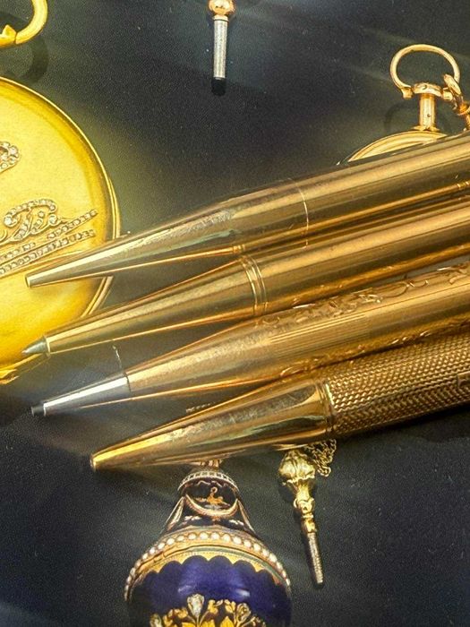 4 златни молива Англия 1930г 9к и 14к злато -  3611 eur! -40%
