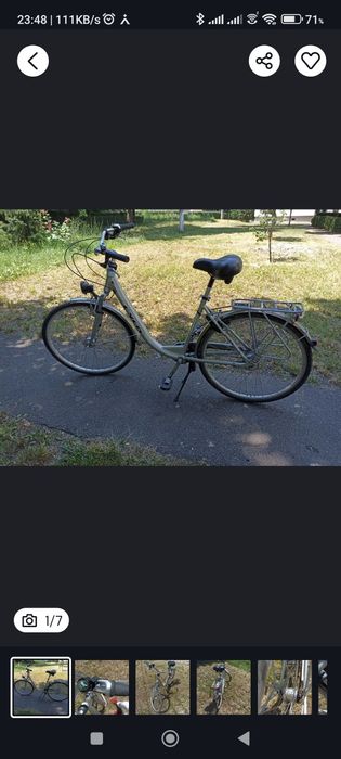 City-bike aluminiu, dinam&schimbător Shimano in butuc, sc