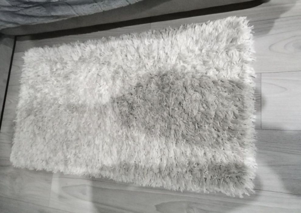 Covoare shaggy albe 80 x 120 groase 2 bucati