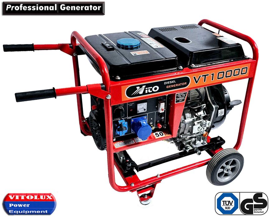 6.5 KW Дизелови МОНОФАЗНИ Генератори с Ел. старт и Транспортна количка