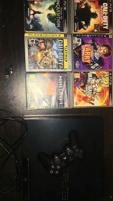 PlayStation 3 + 6 jocuri + controller original + cablu HDMI