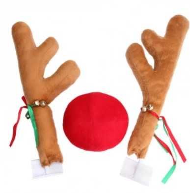 Забавна коледна украса за кола еленски рога