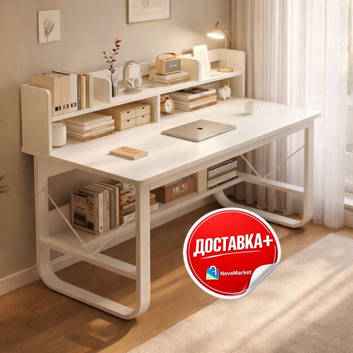 Компьютерный стол с полкой 120x50x72 см белый

• Оптимальный размер 12