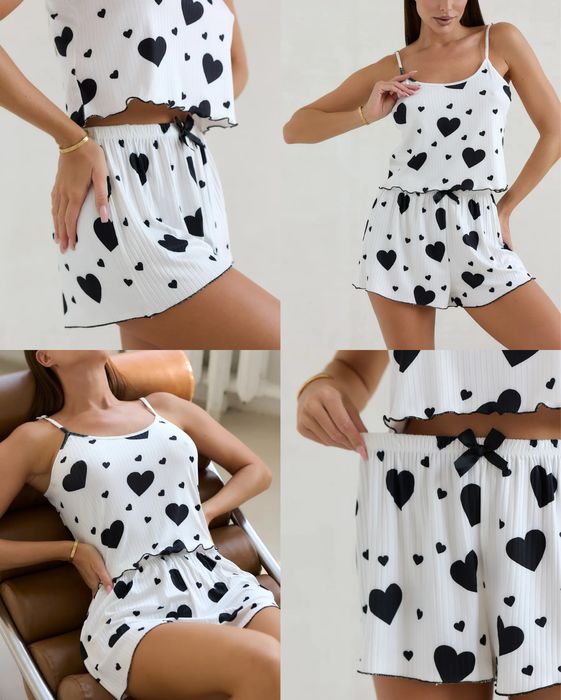 Женская пижама с сердечками