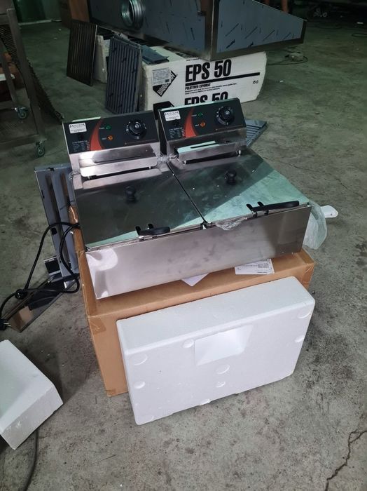 Friteuza dubla electrica 6+6 litri profesionala de banc, noua