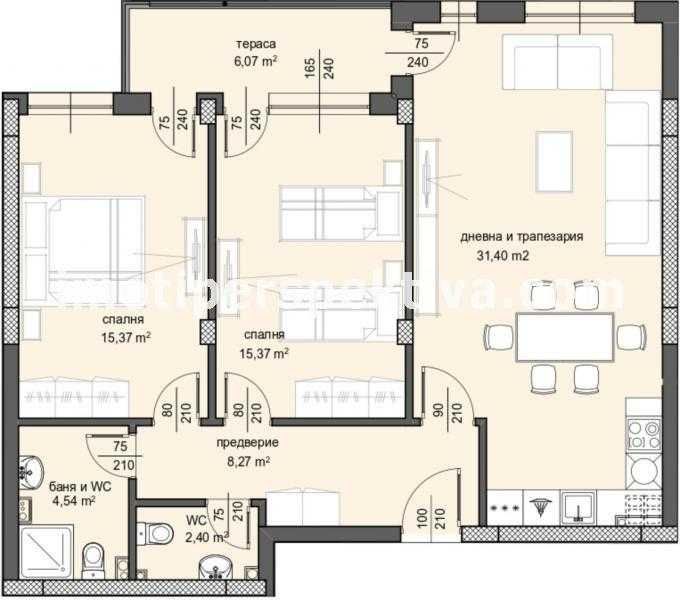 Продава се Тристаен апартамент в Пловдив, Център - 119 кв.м за 1192 €/кв.м - Снимка #6