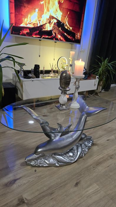 Masuta cafea delfini sticla