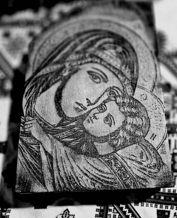 Icoana lemn handmade gravură