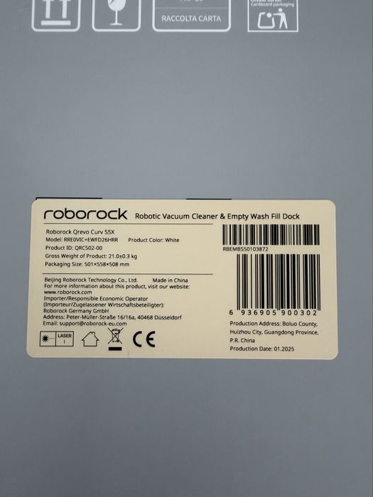 Aspirator inteligent Roborock Qrevo Curv S5X white • NOU / SIGILAT •