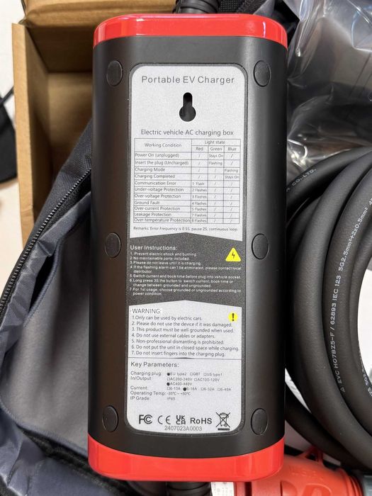 11 кВт Портативно Зарядно Електромобил Мобилна Станция 3-фазно 16А