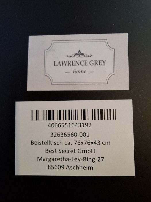 Холна маса Lawrence Grey Home с размери 76х42