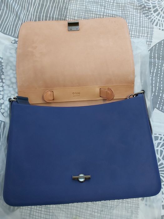 Дамска чанта с естествена кожа за документи /лаптоп O Bag НОВА
