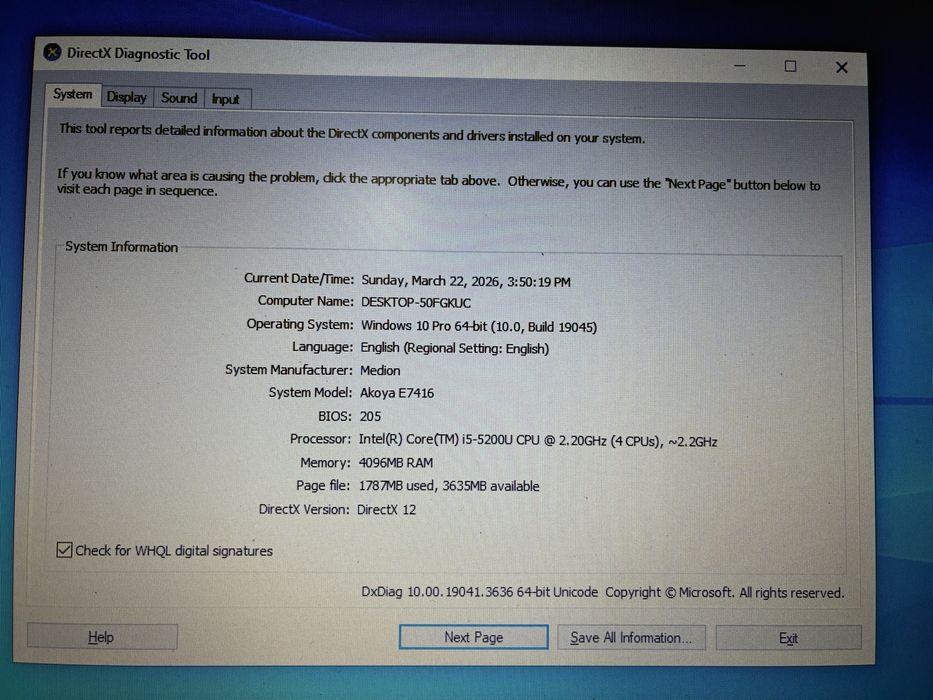 Vand laptop Medion akoya