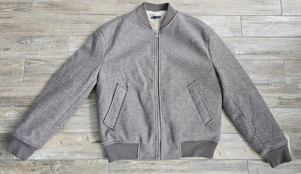 Мъжко зимно яке ZARA, бежово-кафяво, р-р L/42