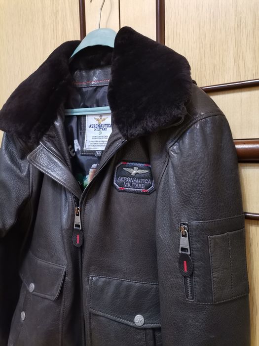 НОВО! Мъжко кожено яке Aeronautica Militare размер M