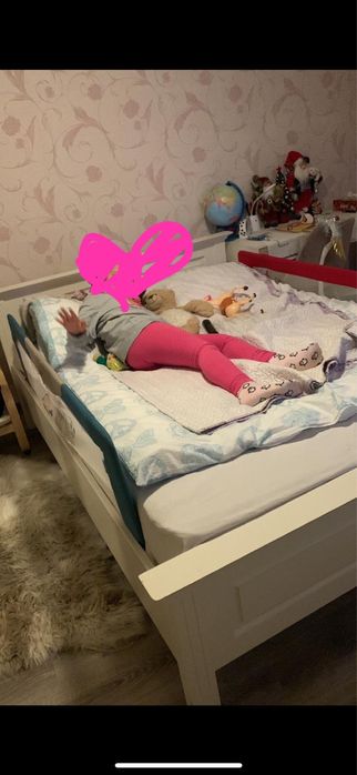 Pat alb de lemn 140/200