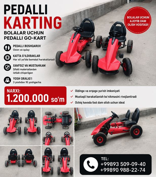 PEDALLI KARTING  xolati yangidek