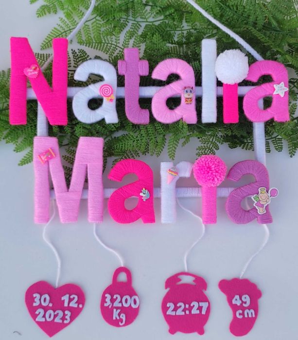 Nume colorate handmade