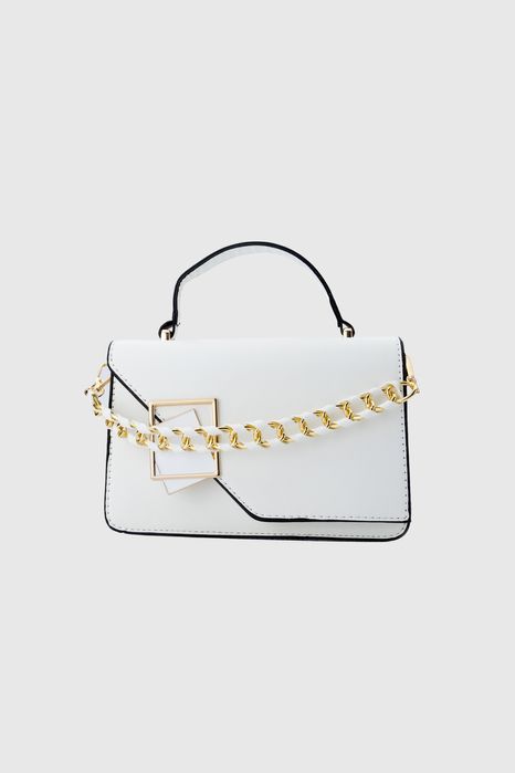 НОВО! ЛИКВИДАЦИЯ! Малка дамска чанта с аксесоар-бяло