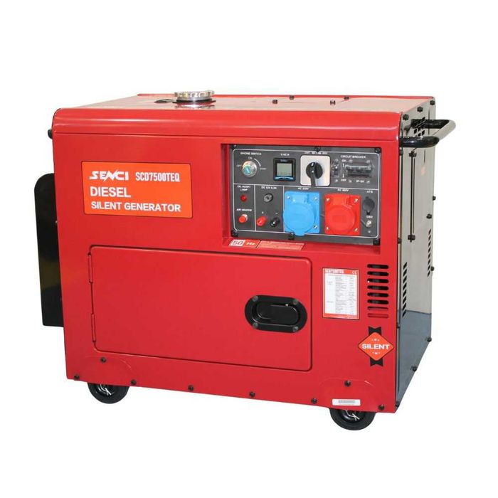 Generator insonorizat SENCI SCD7500TEQ P.max=6,9kVA 230V/400V, Diesel, cu ATS inclus