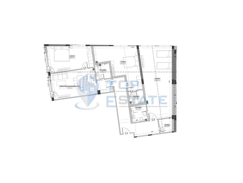 Продава се Четиристаен апартамент в Велико Търново, Бузлуджа - 173 кв.м за 1051 €/кв.м - Снимка #3