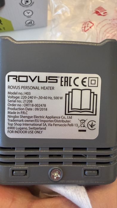 Vand incalzitor priza Rovus H03 500W nou ieftin