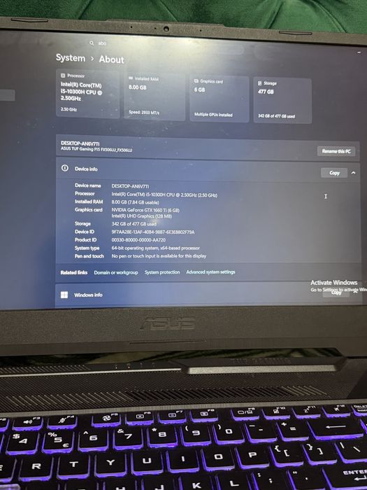 Laptop asus tuf gaming f15