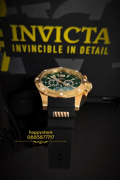 INVICTA Axis Gold/Green 50mm, Инвикта нов ръчен часовник