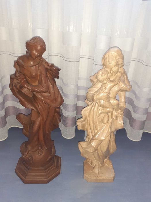 Fecioara Maria statueta lemn 53 cm