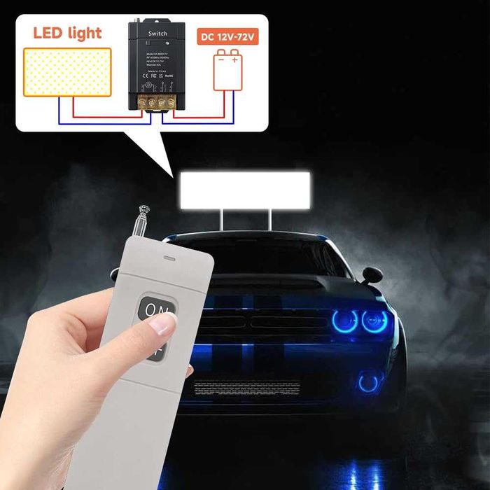 Cerhot YL01A-220 безжично реле с 2 дистанционни 12V-72V 30A 3000м