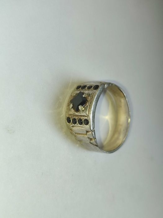 Красивое кольцо с камнем ОБСИДИАН, разм.20