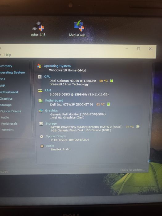 Vând Laptop Dell Inspiron 15 – 8GB RAM – SSD Kingston 480GB – Windows 10