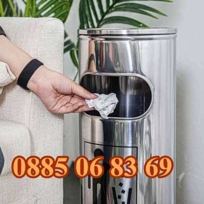 Външен пепелник, иноксов, кошче за боклук с пепелник - 3 размера