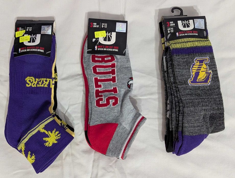 NBA Lakers Bulls 3 pack socks пакет мъжки чорапи от Сащ