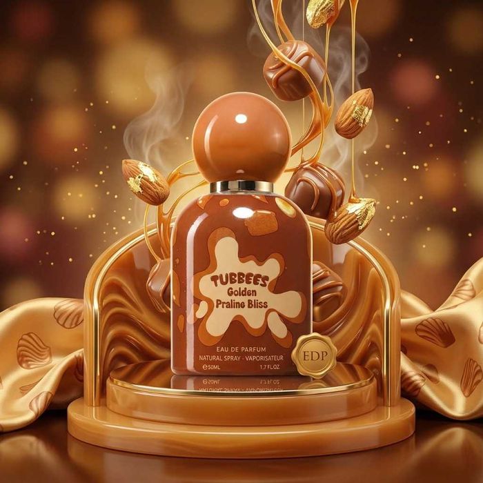 Детски парфюм Tubbees Golden Praline Bliss - С нотки на пралина, карамел и сметана, 50 мл