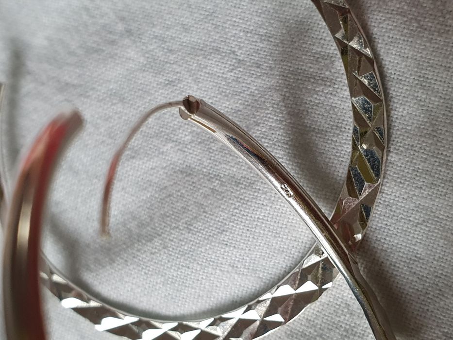 Сребърни обеци халки 5 см-925