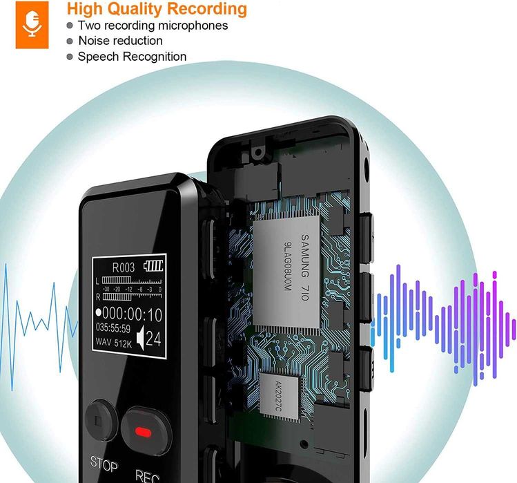 Цифров диктофон/MP3 плеар Tschisen 64GB 1536kbps