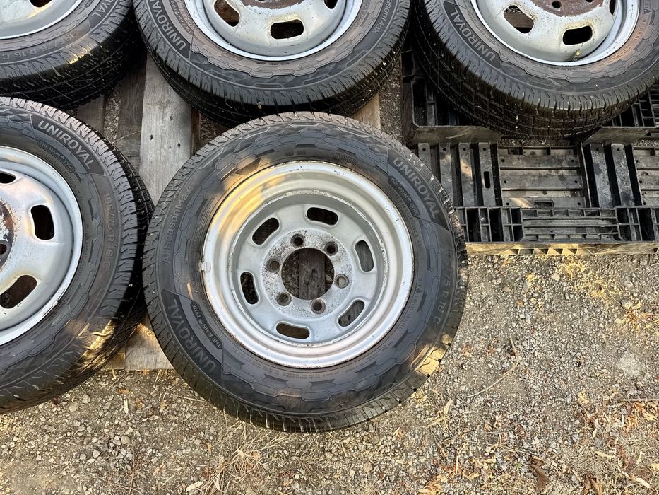 6бр.Джанти 16 6x170+НОВИ ГУМИ Uniroyal 195/65/16C за бус Iveco Daily