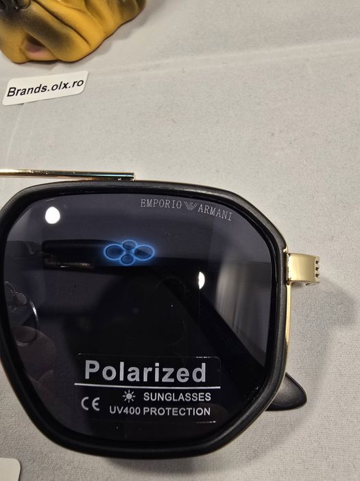Ochelari de soare polarizati Emporio Armani, gold, P3613, made in Italy