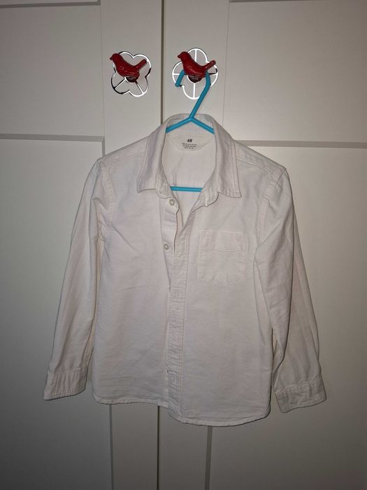 Сако за момче ръст 116см елегантен блейзър, панталон и бяла риза h&m