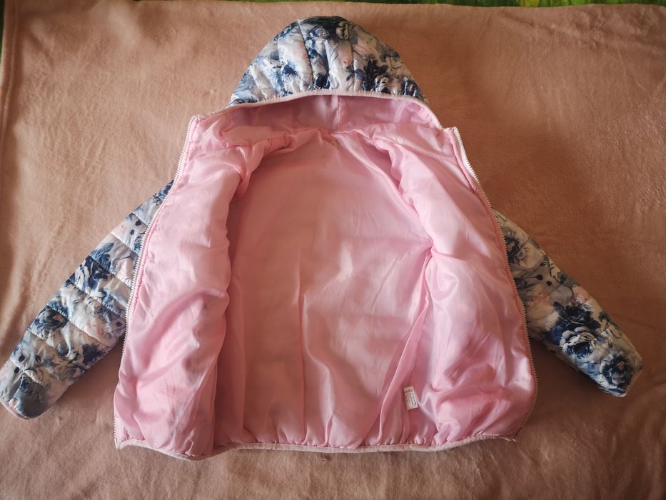 Детско лилаво кожено яке и шушляково 7-8 г. пролет-есен