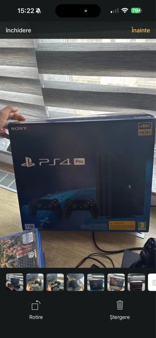 Play Station 4 pro 1 TB + 8 jocuri + statie de incarcare