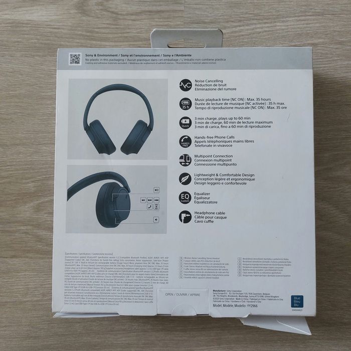 ЧИСТО НОВИ Sony WH-CH720N – Фабрично запечатани безжични слушалки с ANC, Сини